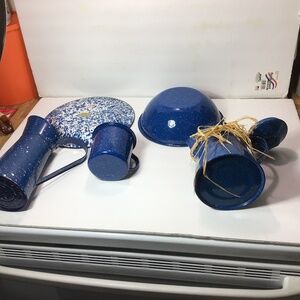 BLUE SPECKLED TIN WARE